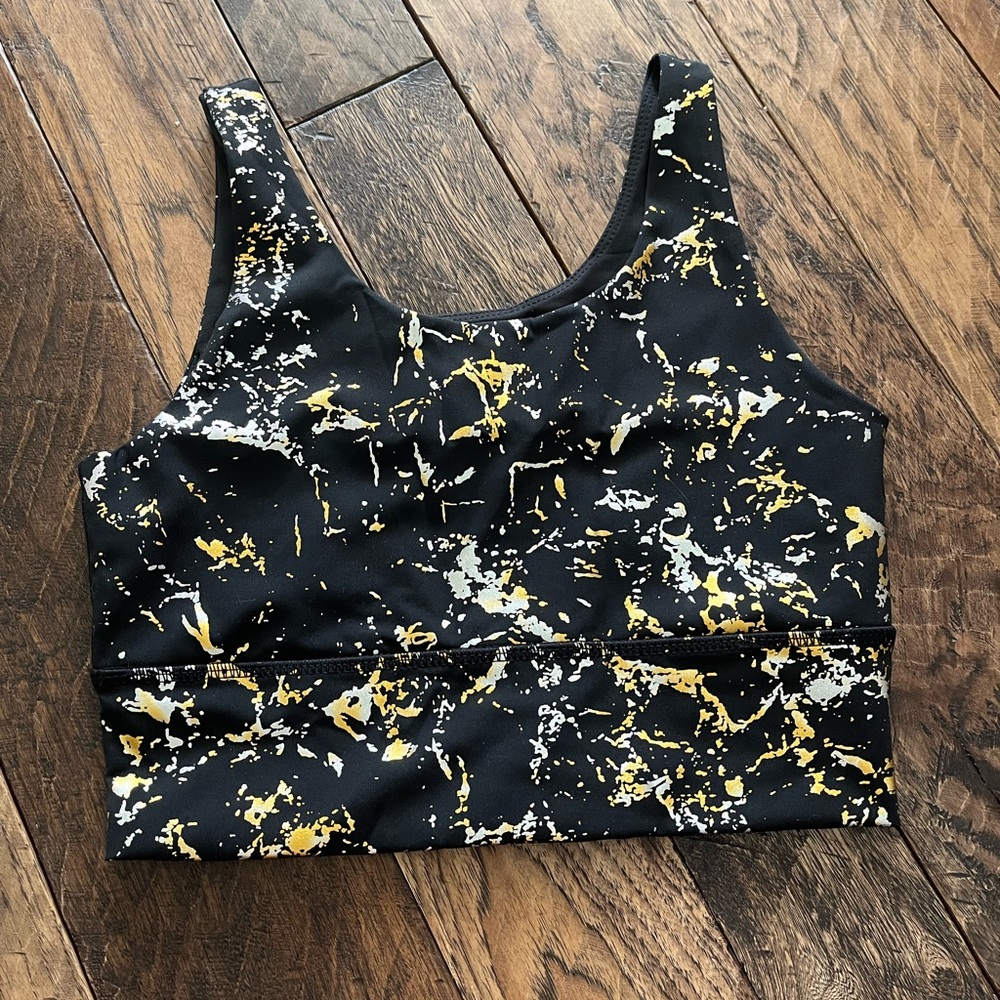 DYI Elevate Bra  Define Your Inspiration Sports Bra Black Metallic gold & silver - Picture 2 of 8